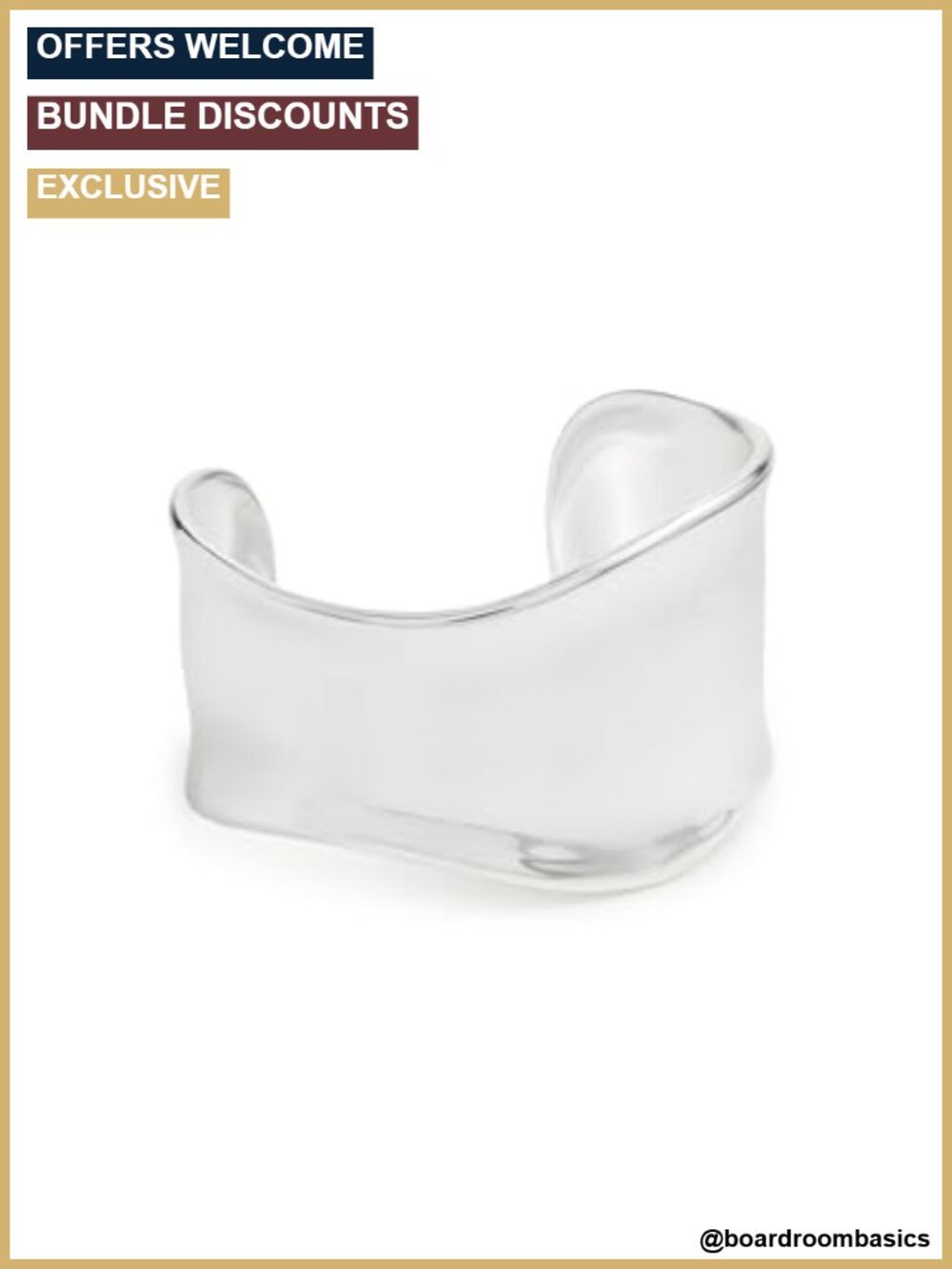 Wide Cuff Bracelet Chunky Vintage Silver Fold Over